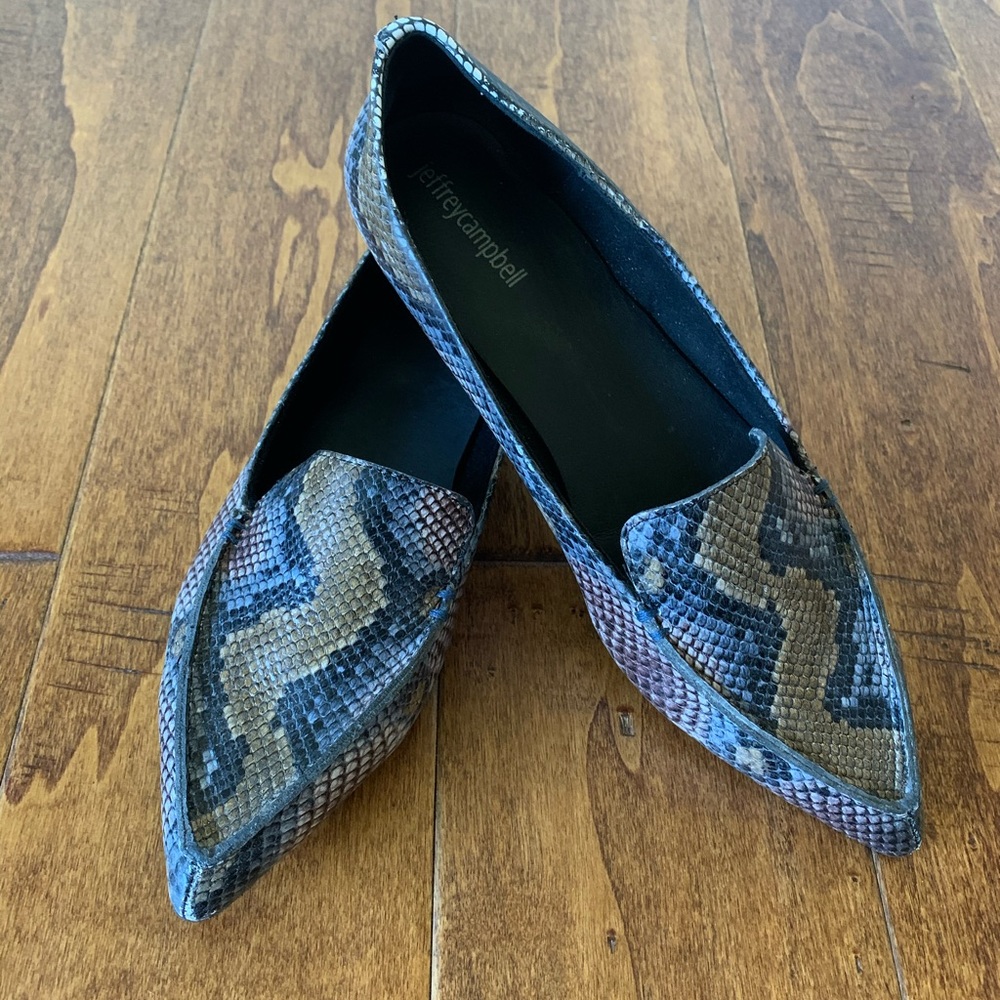 Jeffrey Campbell flat moccasin snakeskin